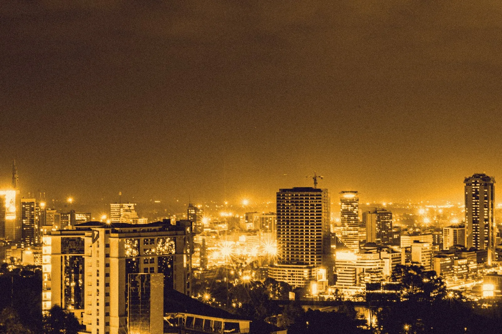 City skyline at night